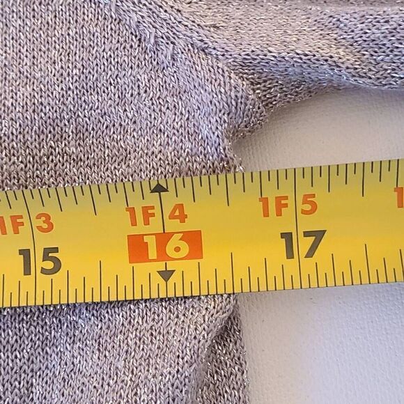 Chico's Womens Open Metallic Silver Metallic Gray Sweater Cardigan XS - Picture 8 of 11